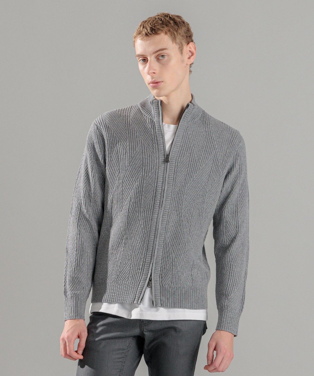 【ジョゼフ オム/JOSEPH HOMME / MEN】の新柄【洗える】シルクバルキー ハイネックジップアップニット インテリア・キッズ・メンズ・レディースファッション・服の通販 founy(ファニー) 　ファッション　Fashion　メンズファッション　Fashion for Men　トップス・カットソー　Cut & Sew Tops　ニット・セーター / 定番トップス　Knit Tops & Sweaters　アクリル　Acrylic Material　春　Spring　洗える　Machine Washable　シルク　Silk, 100% Silk　シンプル　Simple, Minimal　セーター　Sweater, Knitwear　フィット　Fit, Slim Fit　ブロッキング　Color Blocking, Panel Design　メランジ　Melange, Mixed Yarn　ヨーク　Yoke, Yoke Design　レギュラー　Regular, Standard Fit　S/S・春夏　SS, Spring/Summer, Warm Season　夏　Summer　ライトグレー系|ID: prp329100004609980 ipo3291000000032977767