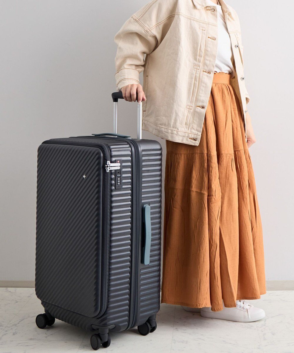 【エースバッグズアンドラゲッジ/ACE BAGS & LUGGAGE】のHaNT ココント スーツケース 65L フロントポケット付 05512 ハント インテリア・キッズ・メンズ・レディースファッション・服の通販 founy(ファニー) 　ファッション　Fashion　レディースファッション　Fashion for Women　スーツ　Business Suits & Workwear　イエロー　Yellow　カーディガン　Cardigan, Knitwear　コンパクト　Compact, Small Size　シルバー　Silver, Metallic Silver　シンプル　Simple, Minimal　ストール　Stole, Wrap　スマート　Smart, Elegant　フロント　Front, Front Design　プリント　Print, Printed Pattern　ポケット　Pocket, Pocket Detail　メタル　Metal, Metal Parts　メッシュ　Mesh, Net Fabric　再入荷　Restock / Back in Stock　おすすめ　Recommended / Our Picks　旅行　Travel　スーツケース キャリーケース　Suitcase / Carry Case　サロネイビー|ID: prp329100004609990 ipo3291000000033653759