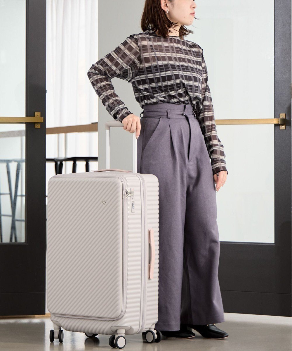 【エースバッグズアンドラゲッジ/ACE BAGS & LUGGAGE】のHaNT ココント スーツケース 65L フロントポケット付 05512 ハント インテリア・キッズ・メンズ・レディースファッション・服の通販 founy(ファニー) 　ファッション　Fashion　レディースファッション　Fashion for Women　スーツ　Business Suits & Workwear　イエロー　Yellow　カーディガン　Cardigan, Knitwear　コンパクト　Compact, Small Size　シルバー　Silver, Metallic Silver　シンプル　Simple, Minimal　ストール　Stole, Wrap　スマート　Smart, Elegant　フロント　Front, Front Design　プリント　Print, Printed Pattern　ポケット　Pocket, Pocket Detail　メタル　Metal, Metal Parts　メッシュ　Mesh, Net Fabric　再入荷　Restock / Back in Stock　おすすめ　Recommended / Our Picks　旅行　Travel　スーツケース キャリーケース　Suitcase / Carry Case　フォグ・モーブ|ID: prp329100004609990 ipo3291000000033653761