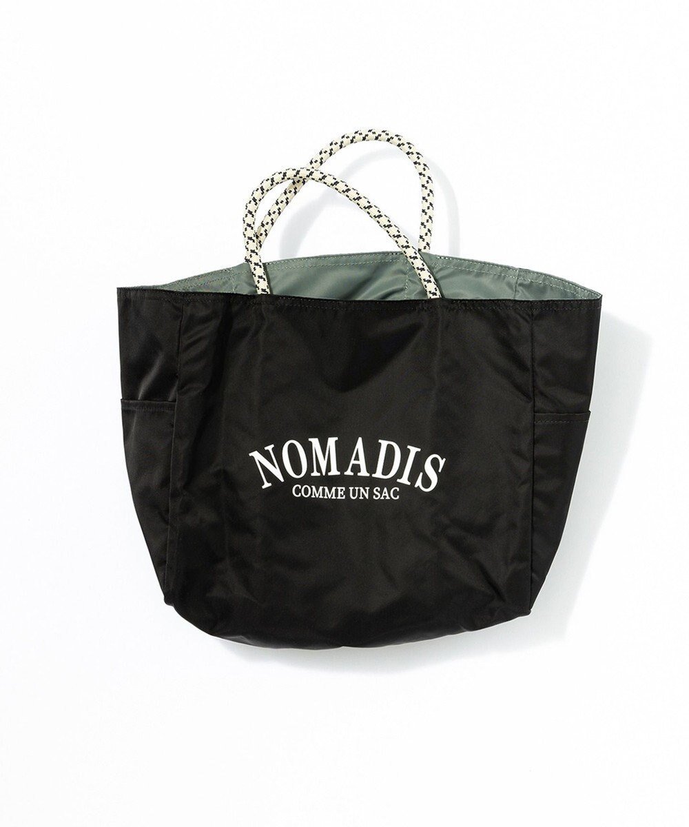 【23区/NIJYUSANKU】の【新色追加/23区別注カラーあり】NOMADIS SAC2 WIDE リバーシブル トートバッグ インテリア・キッズ・メンズ・レディースファッション・服の通販 founy(ファニー) 　ファッション　Fashion　レディースファッション　Fashion for Women　バッグ　Bags　キャンバス　Canvas, Canvas Fabric　シンプル　Simple, Minimal　トートバッグ　Tote Bag, Large Shoulder Bag　プリント　Print, Printed Pattern　ポケット　Pocket, Pocket Detail　別注　Limited Edition, Custom Order　リバーシブル　Reversible, Two-Sided　再入荷　Restock / Back in Stock　【23区別注カラー】ブラック×グレー|ID: prp329100004610025 ipo3291000000032978818