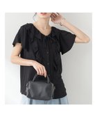 【アースミュージックアンドエコロジー/earth music&ecology】のラッフルボリュームブラウス 人気、トレンドファッション・服の通販 founy(ファニー) ファッション Fashion レディースファッション Fashion for Women トップス・カットソー Cut & Sew Tops シャツ・ブラウス・オフィスカジュアル Elegant Blouses & Button-Ups フロント Front, Front Design ポケット Pocket, Pocket Detail リボン Ribbon, Bow 夏 Summer 春 Spring S/S・春夏 SS, Spring/Summer, Warm Season thumbnail Black|ID: prp329100004610090 ipo3291000000034247216