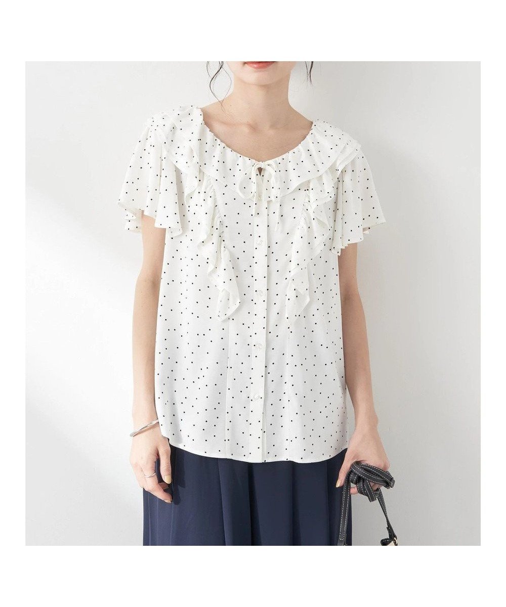 【アースミュージックアンドエコロジー/earth music&ecology】のラッフルボリュームブラウス インテリア・キッズ・メンズ・レディースファッション・服の通販 founy(ファニー) ファッション Fashion レディースファッション Fashion for Women トップス・カットソー Cut & Sew Tops シャツ・ブラウス・オフィスカジュアル Elegant Blouses & Button-Ups フロント Front, Front Design ポケット Pocket, Pocket Detail リボン Ribbon, Bow 夏 Summer 春 Spring S/S・春夏 SS, Spring/Summer, Warm Season Dot|ID: prp329100004610090 ipo3291000000034247217