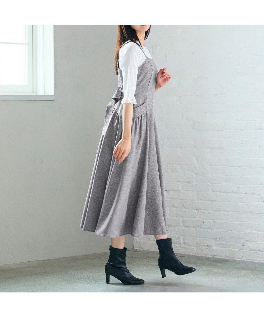 【フェルゥ/Feroux】のバッグリボン ジャンパースカート インテリア・キッズ・メンズ・レディースファッション・服の通販 founy(ファニー) 　ファッション　Fashion　レディースファッション　Fashion for Women　スカート　Skirts　インナー　Innerwear　切替　Switching, Contrast Panel　シャーリング　Shirring, Ruched　スクエア　Square, Square Shape　タートル　Turtleneck, Turtle Collar　フィット　Fit, Slim Fit　フレア　Flare, Flared　リボン　Ribbon, Bow　レース　Lace, Lace Fabric　冬　Winter / This Winter　A/W・秋冬　Autumn/Winter　おすすめ　Recommended / Our Picks　エレガント 上品　Elegant　ライトグレー系|ID: prp329100004610171 ipo3291000000036287464