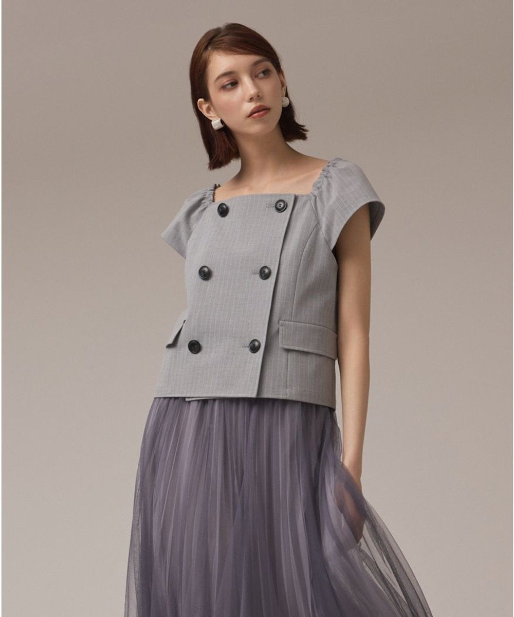 【グレース コンチネンタル/GRACE CONTINENTAL】のコンパクトジャケットトップ インテリア・キッズ・メンズ・レディースファッション・服の通販 founy(ファニー) 　ファッション　Fashion　レディースファッション　Fashion for Women　アウター　Coat / Outerwear Collection　レディースジャケット・軽アウター　Jackets　春　Spring　コンパクト　Compact, Small Size　ジャケット　Jacket, Outerwear　スクエア　Square, Square Shape　スーツ　Suit, Formalwear　セットアップ　Set-Up, Coordinated Outfit　ダブル　Double, Double-Breasted　マニッシュ　Mannish, Boyish　S/S・春夏　SS, Spring/Summer, Warm Season　夏　Summer　ストライプ|ID: prp329100004610192 ipo3291000000033066421