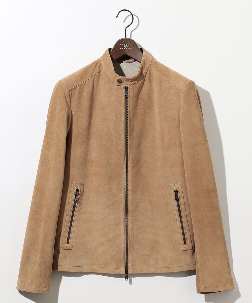 【ジョセフ アブード/JOSEPH ABBOUD / MEN】の【スプリングレザー/スウェード】ゴートスウェード シングルライダース ジャケット インテリア・キッズ・メンズ・レディースファッション・服の通販 founy(ファニー) 　ファッション　Fashion　メンズファッション　Fashion for Men　アウター　Men's Coats Outerwear　インド　Indian Textile　春　Spring　ジャケット　Jacket, Outerwear　スプリング　Spring, Spring Collection　ドット　Polka Dot, Dot Pattern　ライダースジャケット　Riders, Biker Jacket　S/S・春夏　SS, Spring/Summer, Warm Season　夏　Summer　キャメル系|ID: prp329100004610748 ipo3291000000032990316