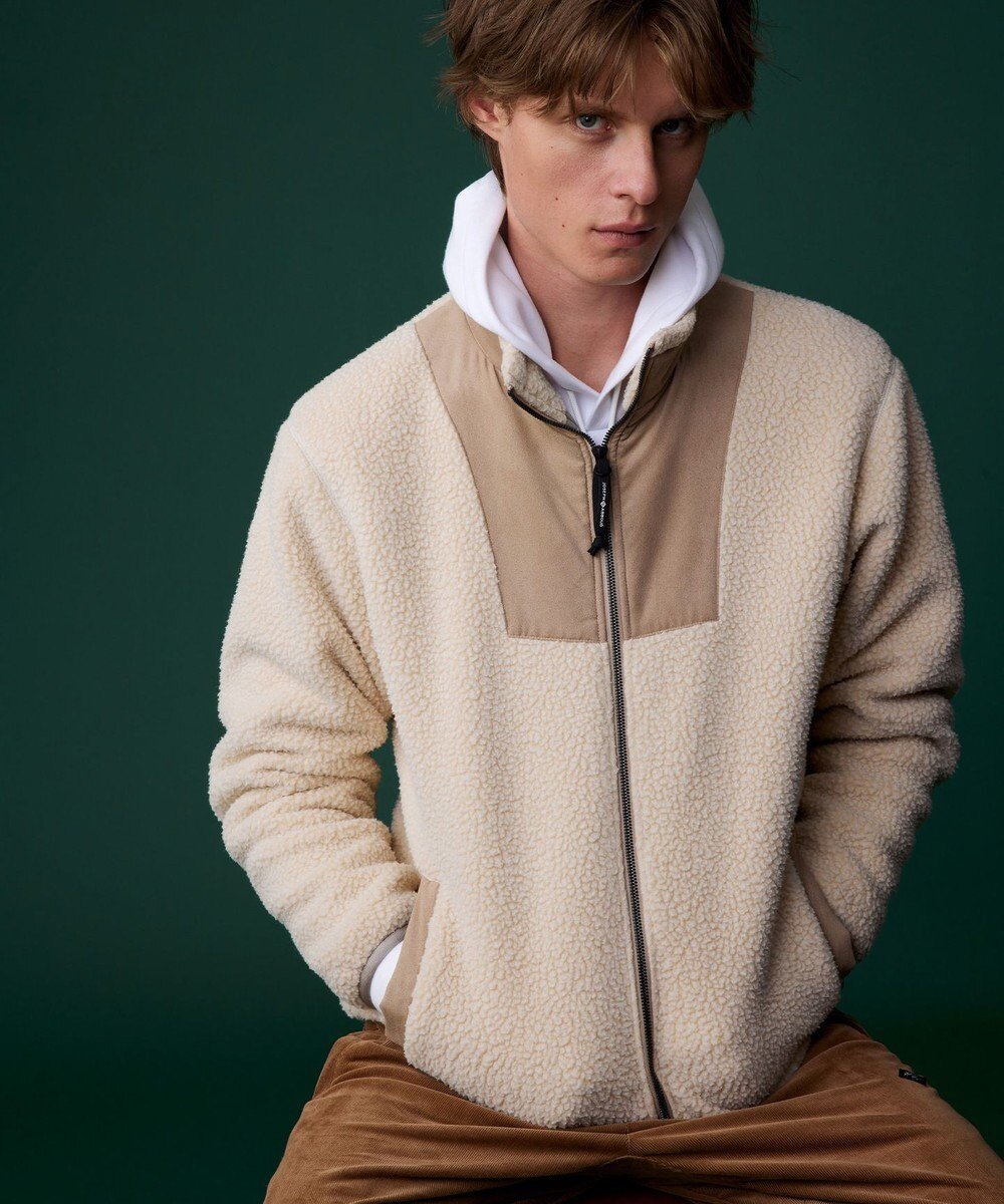 【ジョセフ アブード マウンテン/JOSEPH ABBOUD MOUNTAIN】の【Eco素材/保温性】ポーラテック ボアフリース ブルゾン インテリア・キッズ・メンズ・レディースファッション・服の通販 founy(ファニー) 　ファッション　Fashion　レディースファッション　Fashion for Women　アウター　Coat / Outerwear Collection　レディースジャケット・軽アウター　Jackets　ブルゾンジャケット・スポーティアウター　Blouson Jackets　傘　Umbrella, Parasol　吸水　Absorbent, Quick-Dry　ジャケット　Jacket, Outerwear　ストレッチ　Stretch, Stretchy Fabric　ドッキング　Docking, Mixed Material　パフォーマンス　Performance, Active Function　ブルゾン　Blouson, Bomber Jacket　ライナー　Liner, Inner Layer　A/W・秋冬　Autumn/Winter　アイボリー系|ID: prp329100004610756 ipo3291000000033681235