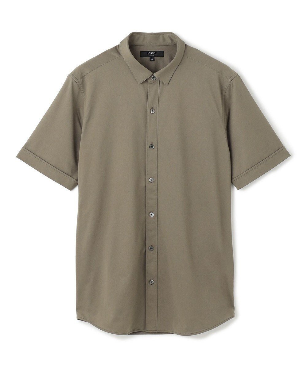 【ジョゼフ オム/JOSEPH HOMME / MEN】の【洗える/ストレッチ】ハイゲージコットンジャージー レギュラーカラーシャツ インテリア・キッズ・メンズ・レディースファッション・服の通販 founy(ファニー) 　ファッション　Fashion　メンズファッション　Fashion for Men　トップス・カットソー　Cut & Sew Tops　メンズシャツ　Shirts　シェイプ　Shape, Slim Fit　シンプル　Simple, Minimal　ジャケット　Jacket, Outerwear　ストレッチ　Stretch, Stretchy Fabric　ポケット　Pocket, Pocket Detail　半袖　Short Sleeve, Half Sleeve　夏　Summer　春　Spring　S/S・春夏　SS, Spring/Summer, Warm Season　洗える　Machine Washable　【新色】モスグリーン系|ID: prp329100004610769 ipo3291000000032990944