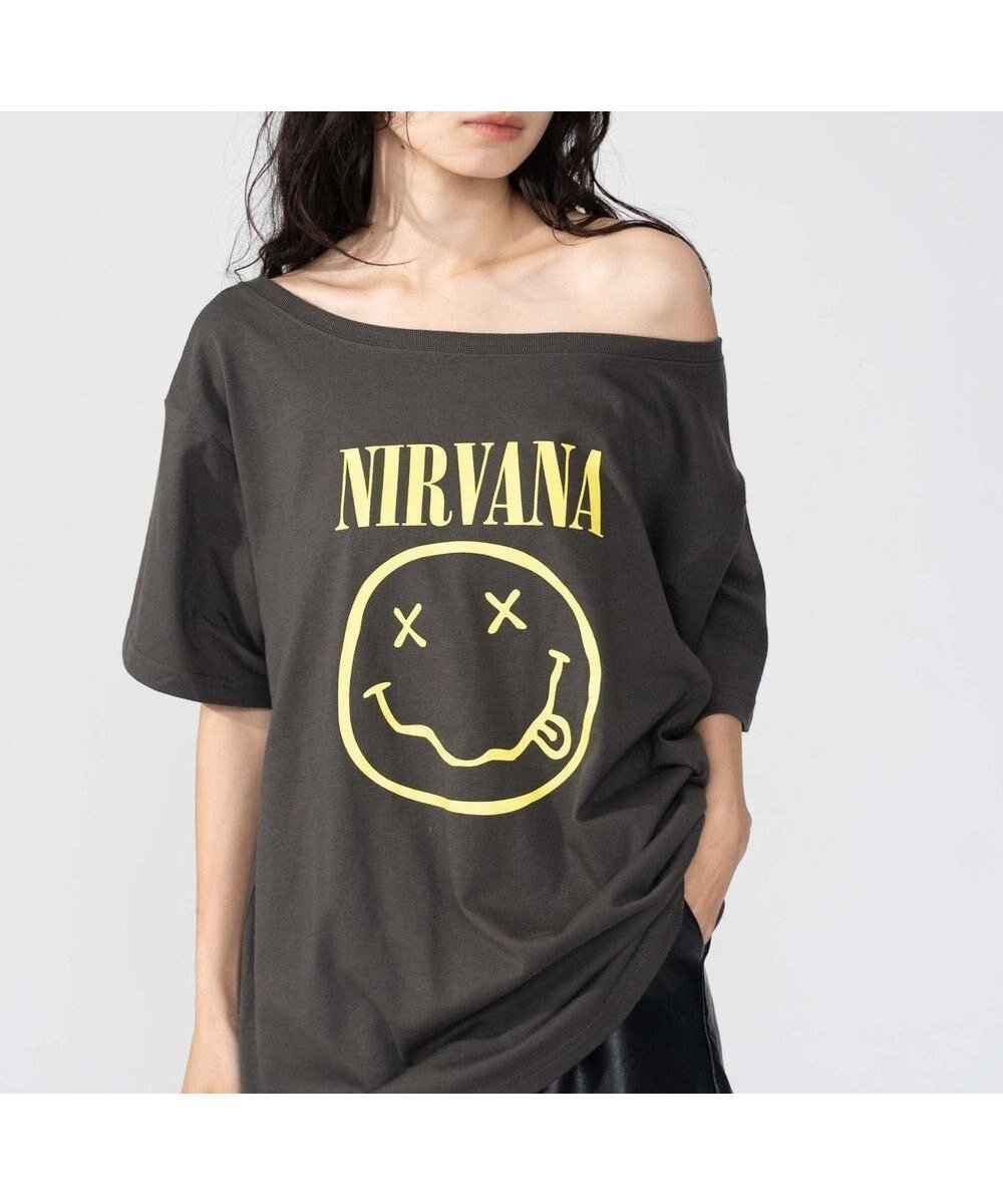 【ウィゴー/WEGO】のNIRVANA別注オフショルビッグT インテリア・キッズ・メンズ・レディースファッション・服の通販 founy(ファニー) 　ファッション　Fashion　レディースファッション　Fashion for Women　トップス・カットソー　Cut & Sew Tops　シャツ・ブラウス・オフィスカジュアル　Elegant Blouses & Button-Ups　ロングTシャツ・Tシャツ　Longline T-Shirts & Tees　カットソー・ベーシックTシャツ　Cut-and-Sewn Tops / Stretch Tees & Basics　春　Spring　カットソー　Cut and Sewn Top　グラフィック　Graphic, Graphic Design　ショート　Short, Short Length　スマホ　Smartphone, Mobile Device　トレンド　Trend, Trending Now　人気　Popular, Best Seller　別注　Limited Edition, Custom Order　半袖　Short Sleeve, Half Sleeve　ワンショル　One Shoulder, Asymmetrical　S/S・春夏　SS, Spring/Summer, Warm Season　おすすめ　Recommended / Our Picks　夏　Summer　柄1|ID: prp329100004611214 ipo3291000000033593628