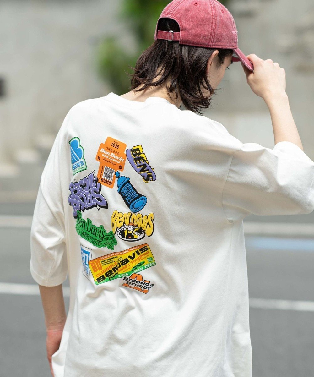 【ウィゴー/WEGO】の【ユニセックス着用ITEM/SMLサイズ展開】別注BENDAVISクールタッチグラフィックT(SS) インテリア・キッズ・メンズ・レディースファッション・服の通販 founy(ファニー) 　ファッション　Fashion　レディースファッション　Fashion for Women　トップス・カットソー　Cut & Sew Tops　シャツ・ブラウス・オフィスカジュアル　Elegant Blouses & Button-Ups　ロングTシャツ・Tシャツ　Longline T-Shirts & Tees　カットソー・ベーシックTシャツ　Cut-and-Sewn Tops / Stretch Tees & Basics　春　Spring　秋　Autumn　カットソー　Cut and Sewn Top　グラフィック　Graphic, Graphic Design　吸水　Absorbent, Quick-Dry　シンプル　Simple, Minimal　ジーンズ　Jeans, Denim Pants　スポーツ　Sports, Activewear　スマホ　Smartphone, Mobile Device　トレンド　Trend, Trending Now　パターン　Pattern, Design Print　フロント　Front, Front Design　ベーシック　Basic, Essential　別注　Limited Edition, Custom Order　半袖　Short Sleeve, Half Sleeve　ロング　Long, Long-Length　ワンポイント　One Point, Statement Accent　ワーク　Workwear, Utility Style　S/S・春夏　SS, Spring/Summer, Warm Season　おすすめ　Recommended / Our Picks　夏　Summer　ホワイト|ID: prp329100004611215 ipo3291000000033564293