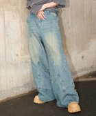 【ウィゴー/WEGO】の【ユニセックス着用ITEM】スウィッチングフレアデニムパンツ デニム中濃加工色|ID: prp329100004611241 ipo3291000000033066053