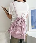 【ウィゴー/WEGO】のドロストリボンギャザーナップサック ライトピンク|ID: prp329100004611271 ipo3291000000032998030