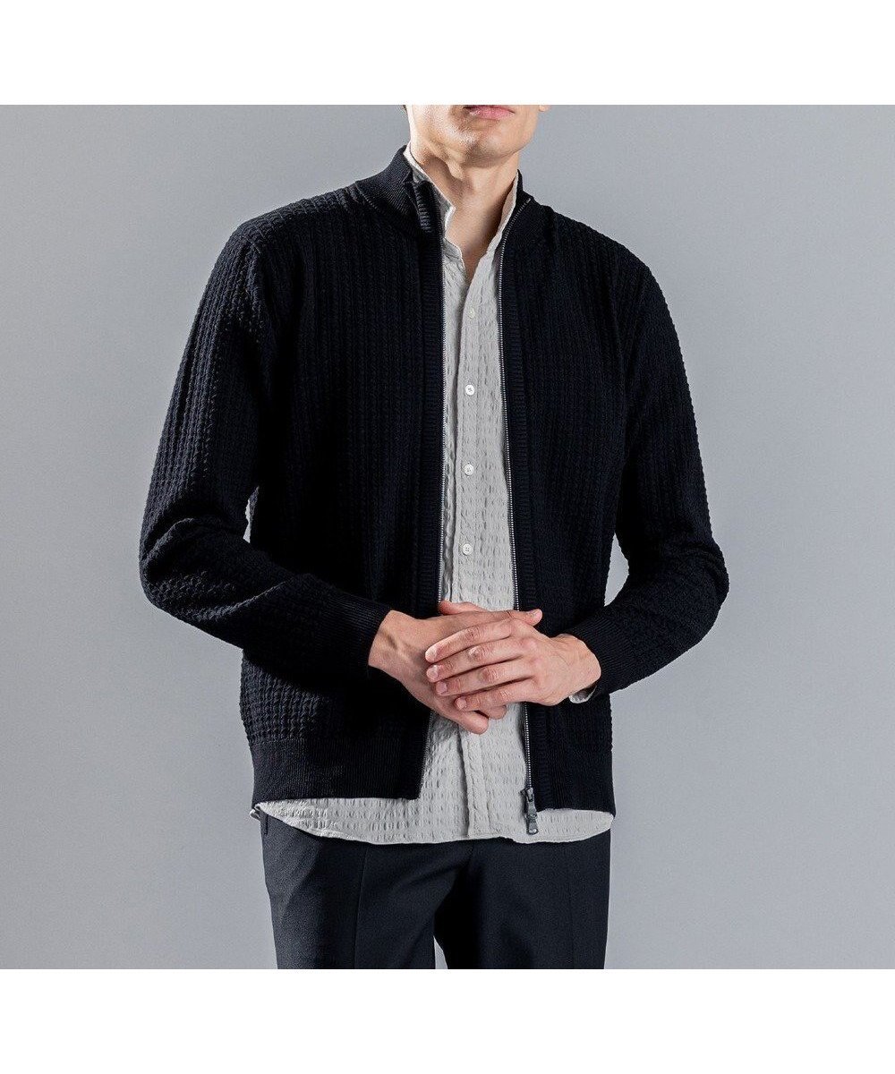 【ジョゼフ オム/JOSEPH HOMME / MEN】の【イージーケア】 ヴィスコースリンクス ジップアップカーディガン インテリア・キッズ・メンズ・レディースファッション・服の通販 founy(ファニー) ファッション Fashion メンズファッション Fashion for Men トップス・カットソー Cut & Sew Tops ニット・セーター / 定番トップス Knit Tops & Sweaters カーディガン / 羽織り Cardigans インナー Innerwear シンプル Simple, Minimal ジャケット Jacket, Outerwear スタンド Stand Collar, Upright Stand セーター Sweater, Knitwear フィット Fit, Slim Fit 羽織 Haori, Light Jacket メランジ Melange, Mixed Yarn レギュラー Regular, Standard Fit ロング Long, Long-Length A/W・秋冬 Autumn/Winter ブラック系|ID: prp329100004611600 ipo3291000000034295027