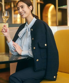 【23区/NIJYUSANKU】 GIOLICA カラーミックスツイード ジャケット人気、トレンドファッション・服の通販 founy(ファニー) ファッション Fashion レディースファッション Fashion for Women アウター Coat / Outerwear Collection レディースジャケット・軽アウター Jackets ノーカラージャケット / シンプル上品コーデ Collarless Jackets イタリア Italy エレガント 上品 Elegant 春 Spring カラフル Colorful Design クラシック Classic, Timeless Style シャイニー Shiny, Glossy Finish ジャケット Jacket, Outerwear チェック Check, Plaid, Tartan チェーン Chain, Chain Strap ツイード／ツィード Choker, Choker Necklace ツイード Twill, Twill Weave デニム Denim, Jeans Material フランス France, French ベーシック Basic, Essential ボトム Bottoms, Lower Wear ミックス Mix, Mixed Style メタル Metal, Metal Parts モダン Modern, Contemporary モノトーン Monotone, Black and White 無地 Plain, Solid Color リボン Ribbon, Bow S/S・春夏 SS, Spring/Summer, Warm Season おすすめ Recommended / Our Picks 夏 Summer セレモニー Ceremony |ID:prp329100004611619