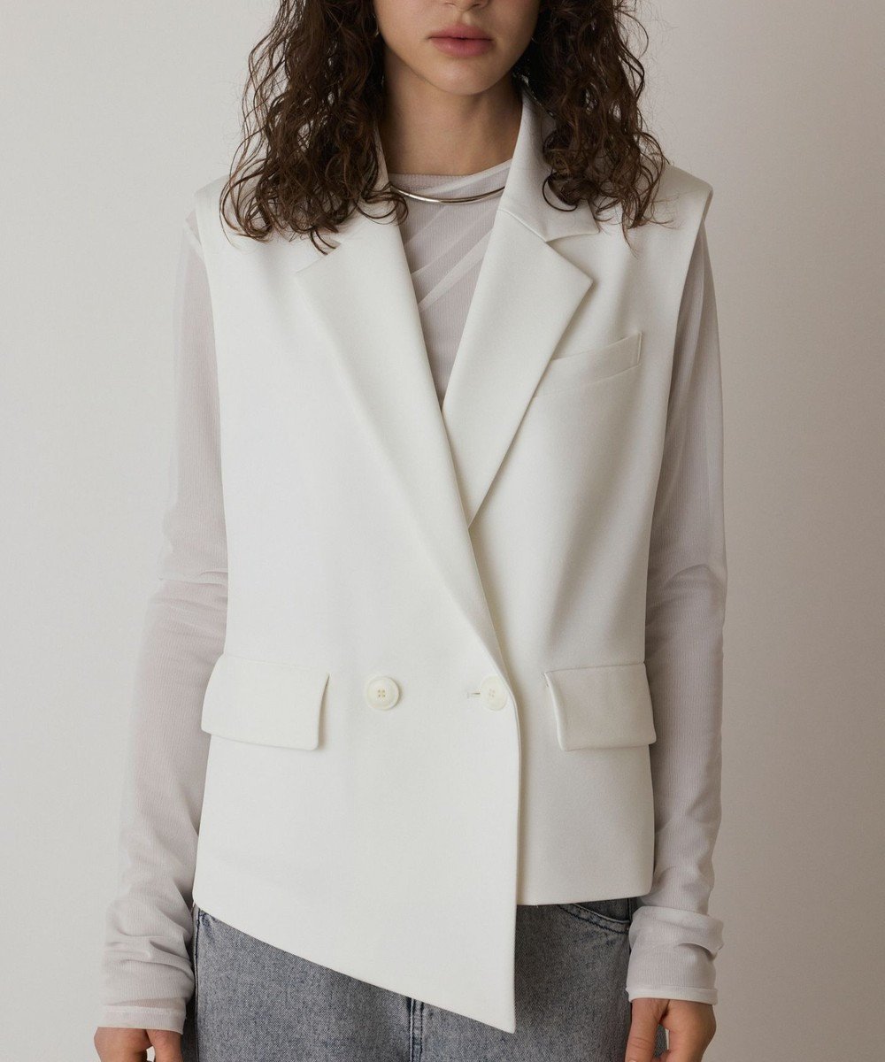 【グレース コンチネンタル/GRACE CONTINENTAL】のイレヘムジレジャケット 人気、トレンドファッション・服の通販 founy(ファニー) 　ファッション　Fashion　レディースファッション　Fashion for Women　アウター　Coat / Outerwear Collection　レディースジャケット・軽アウター　Jackets　ノーカラージャケット / シンプル上品コーデ　Collarless Jackets　イレギュラーヘム　Irregular Hem　春　Spring　シンプル　Simple, Minimal　ジャケット　Jacket, Outerwear　スマート　Smart, Elegant　ドレープ　Drape, Draping Fabric　フォーマル　Formal, Dressy　S/S・春夏　SS, Spring/Summer, Warm Season　おすすめ　Recommended / Our Picks　夏　Summer　 other-1|ID: prp329100004611624 ipo3291000000033568725
