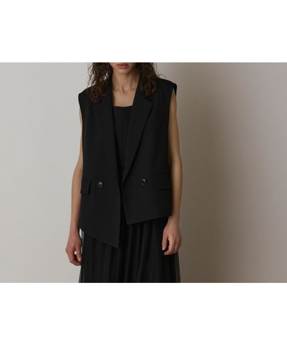 【グレース コンチネンタル/GRACE CONTINENTAL】のイレヘムジレジャケット インテリア・キッズ・メンズ・レディースファッション・服の通販 founy(ファニー) 　ファッション　Fashion　レディースファッション　Fashion for Women　アウター　Coat / Outerwear Collection　レディースジャケット・軽アウター　Jackets　ノーカラージャケット / シンプル上品コーデ　Collarless Jackets　イレギュラーヘム　Irregular Hem　春　Spring　シンプル　Simple, Minimal　ジャケット　Jacket, Outerwear　スマート　Smart, Elegant　ドレープ　Drape, Draping Fabric　フォーマル　Formal, Dressy　S/S・春夏　SS, Spring/Summer, Warm Season　おすすめ　Recommended / Our Picks　夏　Summer　ブラック|ID: prp329100004611624 ipo3291000000033568728