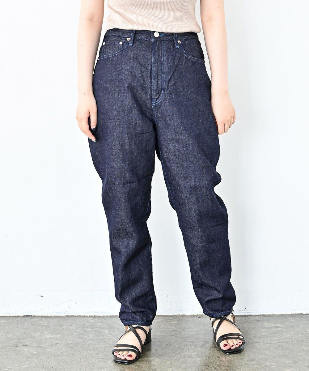 【サキュウ/caqu】の【洗える/リネン混/涼しい】FS linen ankle tapered アンクル丈 テーパードボーイフィットデニム 人気、トレンドファッション・服の通販 founy(ファニー) 　ファッション　Fashion　レディースファッション　Fashion for Women　パンツ　Pants & Trousers　デニムパンツ・ジーンズ・美脚デニム　Denim Jeans & Pants　アンクル　Ankle-Length Design　インディゴ　Indigo Denim　春　Spring　洗える　Machine Washable　軽量　Lightweight, Ultra Light　ジーンズ　Jeans, Denim Pants　スマート　Smart, Elegant　センター　Center, Center Line　デニム　Denim, Jeans Material　人気　Popular, Best Seller　ハイライズ　High Rise, High Waist　ファブリック　Fabric, Textile　リネン　Linen, Linen Fabric　ワイド　Wide, Wide Fit　A/W・秋冬　Autumn/Winter　S/S・春夏　SS, Spring/Summer, Warm Season　夏　Summer　エレガント 上品　Elegant　 other-1|ID: prp329100004611638 ipo3291000000033689645