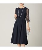 【エニィ スィス/any SiS】の【Lily Calin】レーススリーブタック ドレス 人気、トレンドファッション・服の通販 founy(ファニー) ファッション Fashion レディースファッション Fashion for Women ワンピース Dresses フォーマル・パーティードレス・結婚式用ドレス Elegant & Casual Dresses アクセサリー Fashion Accessories シンプル Simple, Minimal ジョーゼット Georgette, Semi-Sheer Fabric スカラップ Scallop, Scalloped Edge ドレス Dress, One-Piece ネックレス Necklace, Pendant Necklace パール Pearl, Pearl Accent フィット Fit, Slim Fit フレア Flare, Flared レース Lace, Lace Fabric エレガント 上品 Elegant A/W・秋冬 Autumn/Winter thumbnail ネイビー|ID: prp329100004611812 ipo3291000000035165477