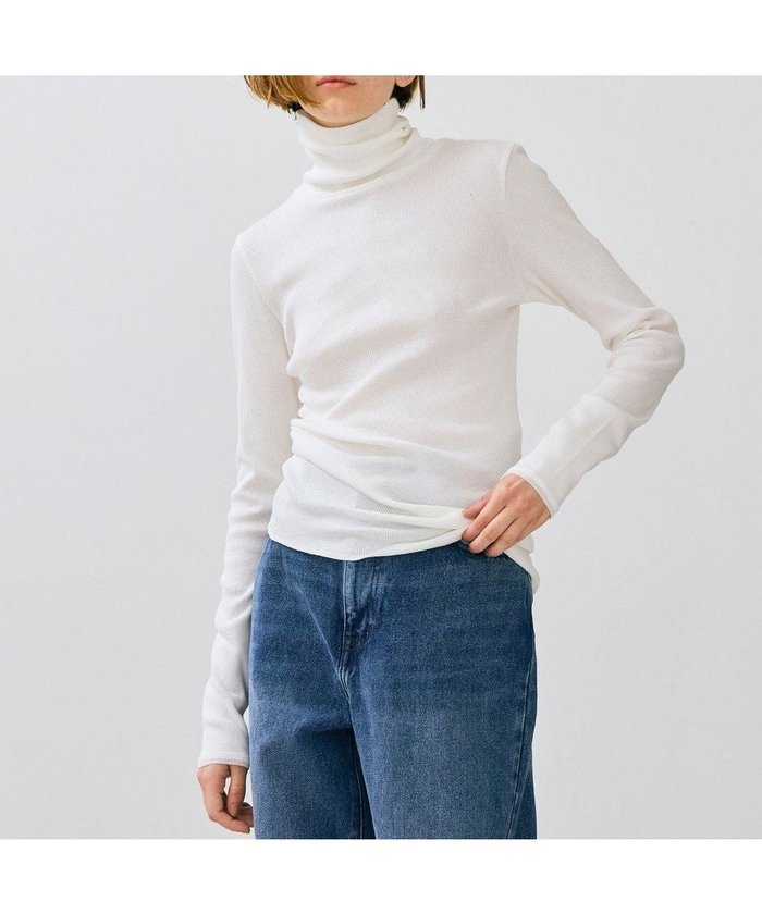 【ベイジ,/BEIGE,】の【BEIGE,ecru/WEB限定・洗える】RIB TOPS / コットンシルクハイネックトップス インテリア・キッズ・メンズ・レディースファッション・服の通販 founy(ファニー) https://founy.com/ ファッション Fashion レディースファッション Fashion for Women トップス・カットソー Cut & Sew Tops シャツ・ブラウス・オフィスカジュアル Elegant Blouses & Button-Ups ロングTシャツ・Tシャツ Longline T-Shirts & Tees カットソー・ベーシックTシャツ Cut-and-Sewn Tops / Stretch Tees & Basics カットソー Cut and Sewn Top 夏 Summer S/S・春夏 SS, Spring/Summer, Warm Season 洗える Machine Washable A/W・秋冬 Autumn/Winter |ID: prp329100004611826 ipo3291000000033528591