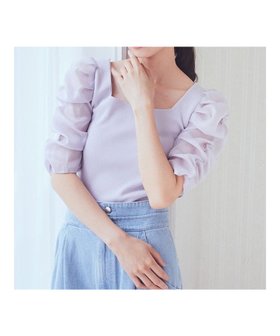 【アースミュージックアンドエコロジー/earth music&ecology】のドッキング肩シアーニットプルオーバー 人気、トレンドファッション・服の通販 founy(ファニー) ファッション Fashion レディースファッション Fashion for Women トップス・カットソー Cut & Sew Tops ニット Knit Tops & Sweaters カジュアルプルオーバー・ニットトップス Pullovers & Knit Tops / Casual Pullovers おすすめ Recommended / Our Picks インナー Innerwear コンパクト Compact, Small Size シャーリング Shirring, Ruched スクエア Square, Square Shape スリーブ Sleeve, Long Sleeve / Short Sleeve セーター Sweater, Knitwear ドッキング Docking, Mixed Material フォルム Silhouette, Form ポケット Pocket, Pocket Detail リボン Ribbon, Bow A/W・秋冬 Autumn/Winter |ID:prp329100004612220