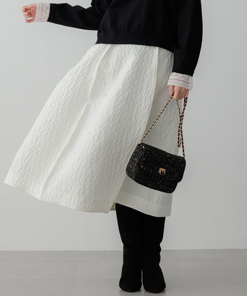 【23区/NIJYUSANKU】の【洗える】エクラジャカード コクーン スカート インテリア・キッズ・メンズ・レディースファッション・服の通販 founy(ファニー) 　ファッション　Fashion　レディースファッション　Fashion for Women　スカート　Skirts　洗える　Machine Washable　コクーン　Cocoon, Cocoon Silhouette　軽量　Lightweight, Ultra Light　サテン　Satin, Glossy Fabric　ジャカード／ジャガード　Jacquard, Woven Pattern　トレンド　Trend, Trending Now　ブライト　Bright, Shiny　ペプラム　Peplum, Flared Hem　A/W・秋冬　Autumn/Winter　アイボリー系|ID: prp329100004613422 ipo3291000000033711366