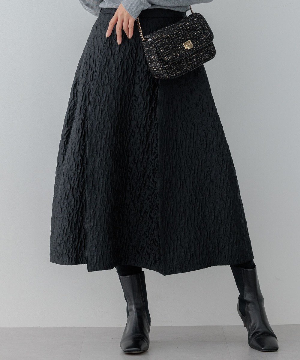 【23区/NIJYUSANKU】の【洗える】エクラジャカード コクーン スカート インテリア・キッズ・メンズ・レディースファッション・服の通販 founy(ファニー) 　ファッション　Fashion　レディースファッション　Fashion for Women　スカート　Skirts　洗える　Machine Washable　コクーン　Cocoon, Cocoon Silhouette　軽量　Lightweight, Ultra Light　サテン　Satin, Glossy Fabric　ジャカード／ジャガード　Jacquard, Woven Pattern　トレンド　Trend, Trending Now　ブライト　Bright, Shiny　ペプラム　Peplum, Flared Hem　A/W・秋冬　Autumn/Winter　ネイビー系|ID: prp329100004613422 ipo3291000000033711367