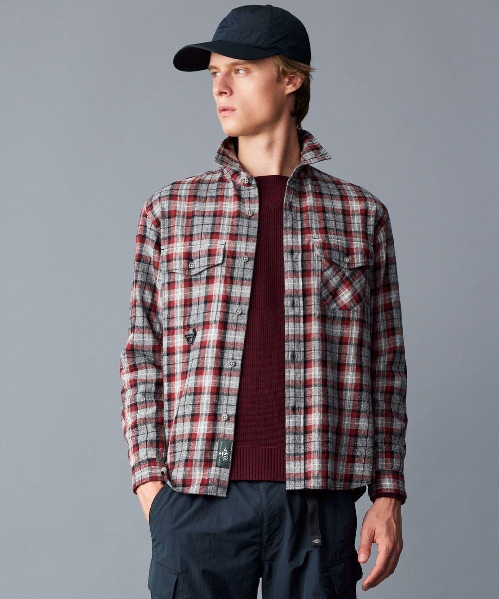 【ジョセフ アブード マウンテン/JOSEPH ABBOUD MOUNTAIN】の【サスティナブル】オーガニックラフィーチェック シャツ インテリア・キッズ・メンズ・レディースファッション・服の通販 founy(ファニー) 　ファッション　Fashion　レディースファッション　Fashion for Women　トップス・カットソー　Cut & Sew Tops　シャツ・ブラウス・オフィスカジュアル　Elegant Blouses & Button-Ups　サングラス　Sunglasses, Shades　バイアス　Bias, Diagonal Cut　パッチ　Patch, Appliqué　ファブリック　Fabric, Textile　ポケット　Pocket, Pocket Detail　A/W・秋冬　Autumn/Winter　再入荷　Restock / Back in Stock　グレー系4|ID: prp329100004613436 ipo3291000000033023276