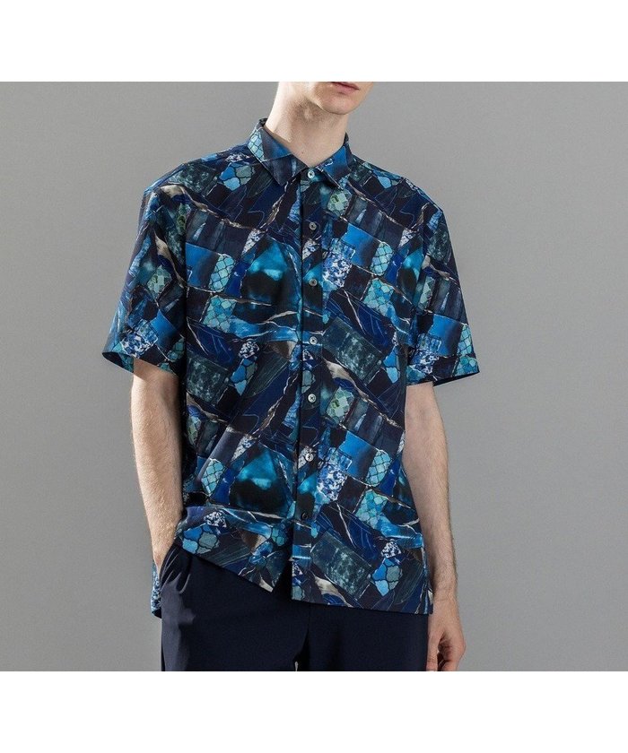 【ジョゼフ オム/JOSEPH HOMME / MEN】の新柄【吸湿速乾性/接触冷感/UVカット/洗える】テクノボイルストレッチ レギュラーカラー半袖シャツ インテリア・キッズ・メンズ・レディースファッション・服の通販 founy(ファニー) https://founy.com/ ファッション Fashion メンズファッション Fashion for Men トップス・カットソー Cut & Sew Tops メンズシャツ Shirts シンプル Simple, Minimal レギュラー Regular, Standard Fit エレガント 上品 Elegant 再入荷 Restock / Back in Stock 半袖 Short Sleeve, Half Sleeve 夏 Summer 洗える Machine Washable A/W・秋冬 Autumn/Winter |ID: prp329100004613469 ipo3291000000033451174