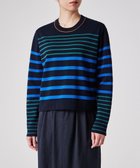 【ポール スミス/Paul Smith】の【洗える】コントラスト ボーダー ニット ネイビー|ID: prp329100004613489 ipo3291000000033301211