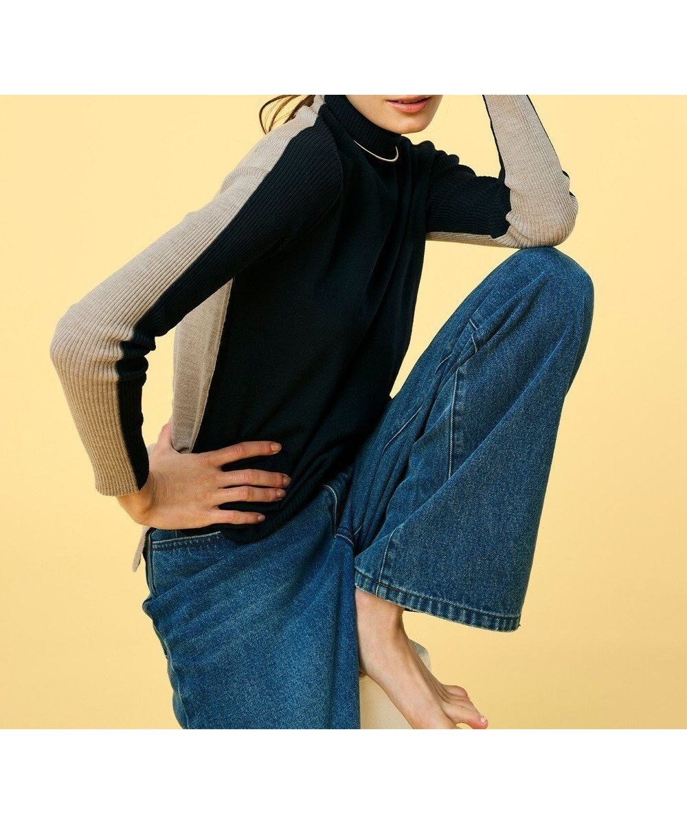 【ベイジ,/BEIGE,】の【洗える】LA MONNAIE / タートルネックニット インテリア・キッズ・メンズ・レディースファッション・服の通販 founy(ファニー) ファッション Fashion レディースファッション Fashion for Women トップス・カットソー Cut & Sew Tops ニット Knit Tops & Sweaters タートルネック・ハイネックトップス Turtlenecks & High-Neck Tops インナー Innerwear ウォッシャブル Machine Washable エレガント 上品 Elegant 洗える Machine Washable カーディガン Cardigan, Knitwear ショート Short, Short Length ショール Shawl, Wrap ジャケット Jacket, Outerwear スリット Slit, Slit Detail セーター Sweater, Knitwear タートルネック Turtleneck, High Neck ブロッキング Color Blocking, Panel Design A/W・秋冬 Autumn/Winter ビジネス 仕事 通勤 Business / Work / Commuting Navy×Lt Taupe|ID: prp329100004613522 ipo3291000000034245675