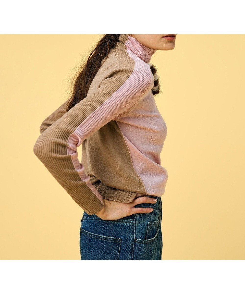 【ベイジ,/BEIGE,】の【洗える】LA MONNAIE / タートルネックニット インテリア・キッズ・メンズ・レディースファッション・服の通販 founy(ファニー) ファッション Fashion レディースファッション Fashion for Women トップス・カットソー Cut & Sew Tops ニット Knit Tops & Sweaters タートルネック・ハイネックトップス Turtlenecks & High-Neck Tops インナー Innerwear ウォッシャブル Machine Washable エレガント 上品 Elegant 洗える Machine Washable カーディガン Cardigan, Knitwear ショート Short, Short Length ショール Shawl, Wrap ジャケット Jacket, Outerwear スリット Slit, Slit Detail セーター Sweater, Knitwear タートルネック Turtleneck, High Neck ブロッキング Color Blocking, Panel Design A/W・秋冬 Autumn/Winter ビジネス 仕事 通勤 Business / Work / Commuting Pink×Taupe|ID: prp329100004613522 ipo3291000000034245681