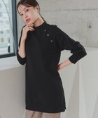 【ティアクラッセ/Tiaclasse】の【選べる2type】ボタンニットチュニック モックネック:ブラック|ID: prp329100004613613 ipo3291000000033027791