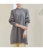【ティアクラッセ/Tiaclasse】の【安田美沙子さん着用・選べる2type・新色追加】ボタンニットチュニック モックネック:グレー|ID: prp329100004613613 ipo3291000000035571788