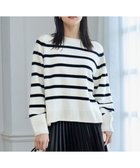 【自由区/JIYU-KU】の【洗える】ウールカシミヤブレンドボーダークルーネック ニット オフ×ブラックボーダー|ID: prp329100004613683 ipo3291000000033029057