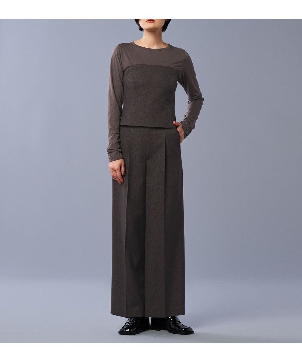 【アンクレイヴ/uncrave】の【手洗い可】グラシエウォーム ストレート パンツ(uncrave STANDARD) インテリア・キッズ・メンズ・レディースファッション・服の通販 founy(ファニー) 　ファッション　Fashion　レディースファッション　Fashion for Women　パンツ　Pants & Trousers　ジャケット　Jacket, Outerwear　ストレート　Straight, Straight Cut　セットアップ　Set-Up, Coordinated Outfit　センター　Center, Center Line　雑誌　Magazine, Fashion Magazine　ダブル　Double, Double-Breasted　ツイル　Twist, Twisted Detail　ビスチェ　Bustier, Corset Top　ワイド　Wide, Wide Fit　A/W・秋冬　Autumn/Winter　おすすめ　Recommended / Our Picks　グレーブラウン|ID: prp329100004613704 ipo3291000000033029589