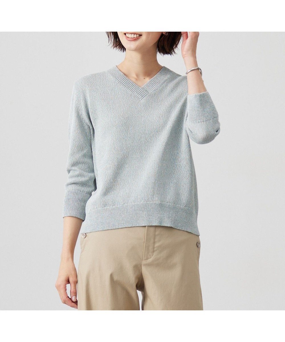 【ジェイ プレス/J.PRESS】の【洗える】GIMA COTTON ミックスカラー Vネック ニット 人気、トレンドファッション・服の通販 founy(ファニー) 　ファッション　Fashion　レディースファッション　Fashion for Women　トップス・カットソー　Cut & Sew Tops　ニット　Knit Tops & Sweaters　Vネックトップス　V-Neck Tops / V-Cut Neckline Shirts　インナー　Innerwear　セーター　Sweater, Knitwear　タートルネック　Turtleneck, High Neck　ハイネック　High Neck, Mock Neck　ミックス　Mix, Mixed Style　ワイド　Wide, Wide Fit　夏　Summer　春　Spring　S/S・春夏　SS, Spring/Summer, Warm Season　洗える　Machine Washable　 other-1|ID: prp329100004613727 ipo3291000000033577930