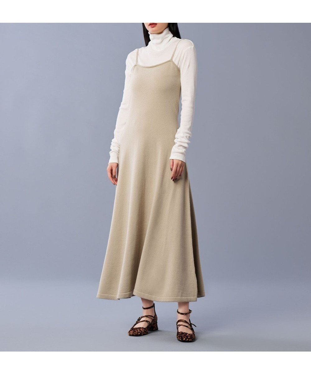 【アンクレイヴ/uncrave】のウール ナイロン ニット ワンピース(uncrave STANDARD) インテリア・キッズ・メンズ・レディースファッション・服の通販 founy(ファニー) 　ファッション　Fashion　レディースファッション　Fashion for Women　ワンピース　Dresses　ニットワンピース　Knit Dresses　キャミソール　Camisole, Spaghetti Strap Top　コンパクト　Compact, Small Size　フレア　Flare, Flared　ペプラム　Peplum, Flared Hem　A/W・秋冬　Autumn/Winter　おすすめ　Recommended / Our Picks　ベージュ|ID: prp329100004613733 ipo3291000000036294944