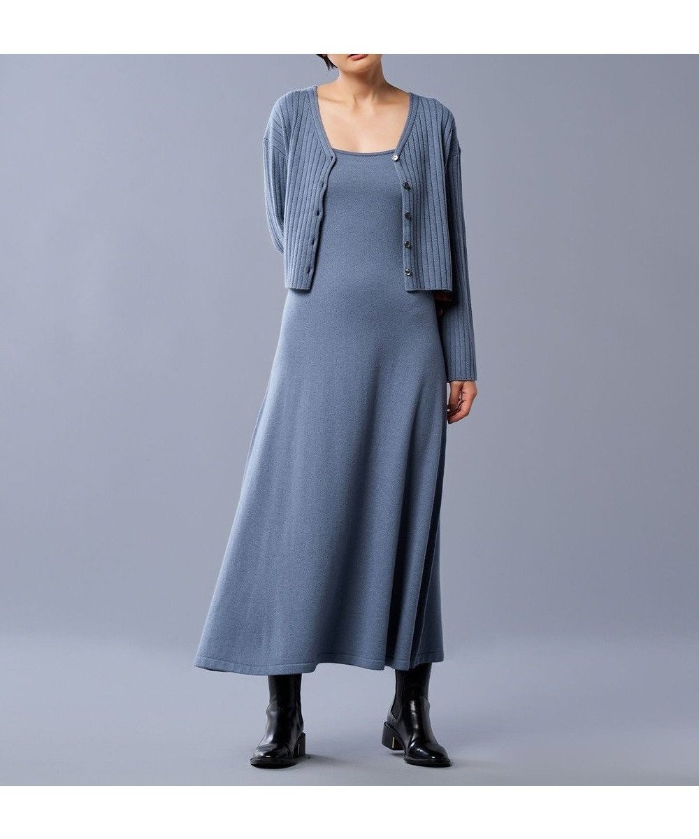 【アンクレイヴ/uncrave】のウール ナイロン ニット ワンピース(uncrave STANDARD) インテリア・キッズ・メンズ・レディースファッション・服の通販 founy(ファニー) 　ファッション　Fashion　レディースファッション　Fashion for Women　ワンピース　Dresses　ニットワンピース　Knit Dresses　キャミソール　Camisole, Spaghetti Strap Top　コンパクト　Compact, Small Size　フレア　Flare, Flared　ペプラム　Peplum, Flared Hem　A/W・秋冬　Autumn/Winter　おすすめ　Recommended / Our Picks　ブルーグレー|ID: prp329100004613733 ipo3291000000036294945