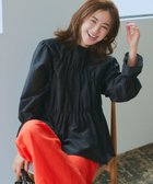 【23区/NIJYUSANKU】の【洗える】シアーコットンシルク シャーリング デザイン ブラウス ブラック系|ID: prp329100004613775 ipo3291000000033030977