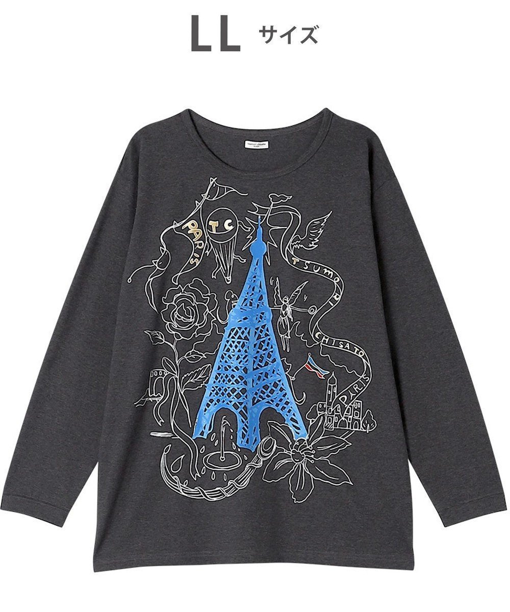 【ツモリチサト スリープ/tsumori chisato SLEEP】のツモリチサト トップス 長袖 ルームウェア 綿100%(本体) レディース UTX585 /ワコール インテリア・キッズ・メンズ・レディースファッション・服の通販 founy(ファニー) 　ファッション　Fashion　レディースファッション　Fashion for Women　トップス・カットソー　Cut & Sew Tops　パジャマ　Pajamas, Sleepwear　長袖　Long Sleeve, Full Sleeve　ブラック|ID: prp329100004613813 ipo3291000000033031627