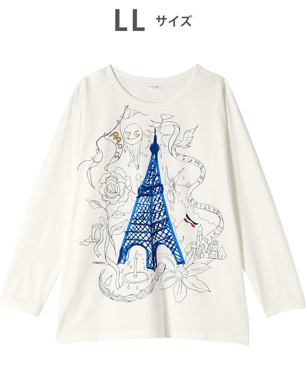 【ツモリチサト スリープ/tsumori chisato SLEEP】のツモリチサト トップス 長袖 ルームウェア 綿100%(本体) レディース UTX585 /ワコール インテリア・キッズ・メンズ・レディースファッション・服の通販 founy(ファニー) 　ファッション　Fashion　レディースファッション　Fashion for Women　トップス・カットソー　Cut & Sew Tops　パジャマ　Pajamas, Sleepwear　長袖　Long Sleeve, Full Sleeve　アイボリー|ID: prp329100004613813 ipo3291000000033031628