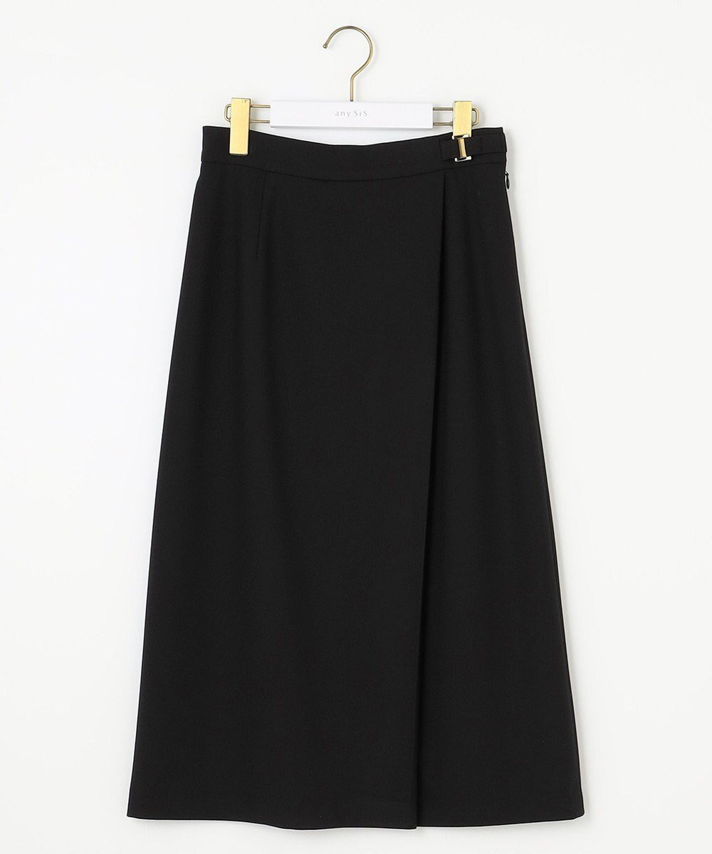 【エニィ スィス/any SiS】の【保温効果/ストレッチ】シリーズ累計13万枚突破!ビューティサーモ スカート インテリア・キッズ・メンズ・レディースファッション・服の通販 founy(ファニー) 　ファッション　Fashion　レディースファッション　Fashion for Women　スカート　Skirts　ストレッチ　Stretch, Stretchy Fabric　ストレート　Straight, Straight Cut　スリット　Slit, Slit Detail　人気　Popular, Best Seller　フロント　Front, Front Design　プリーツ　Pleats, Pleated　ミドル　Middle Length, Mid Height　ラップ　Wrap, Wrap Design　A/W・秋冬　Autumn/Winter　エレガント 上品　Elegant　ブラック|ID: prp329100004613894 ipo3291000000035722274