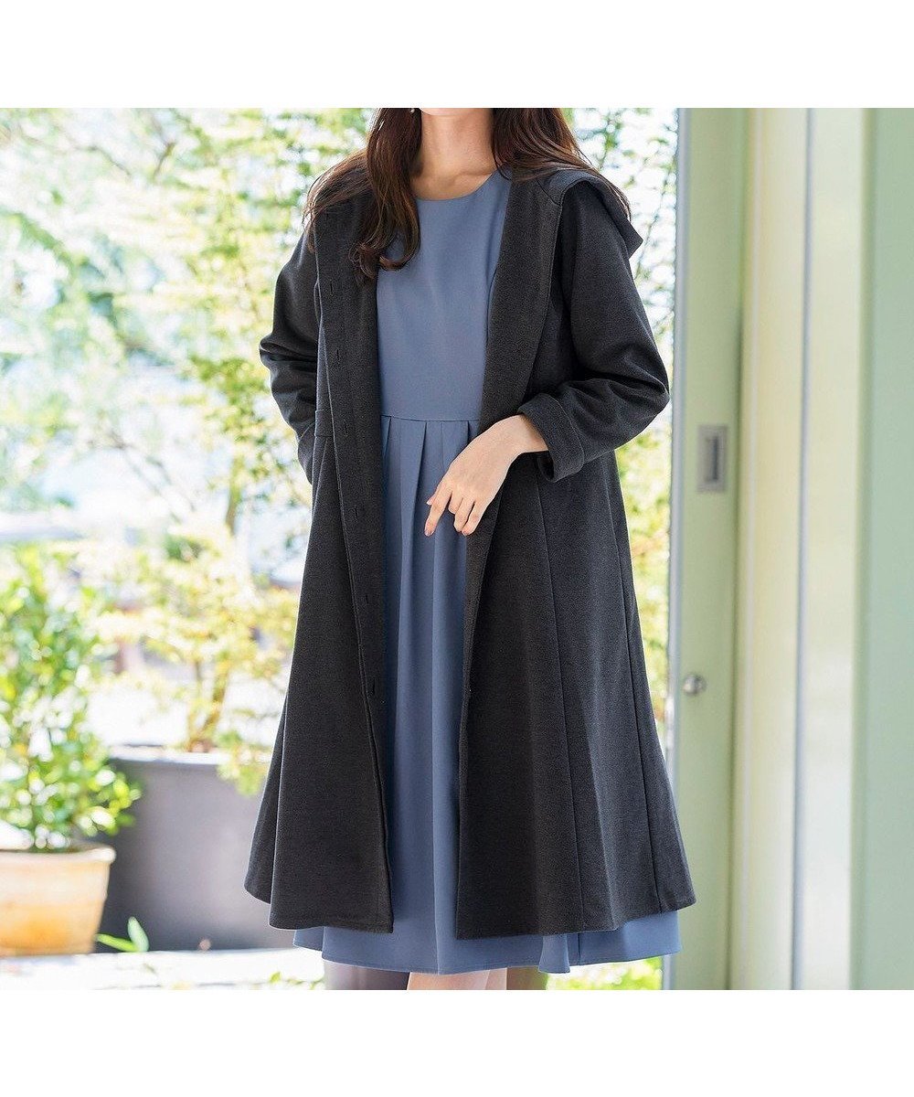 【ティアクラッセ/Tiaclasse】のウール調フレアフードコート インテリア・キッズ・メンズ・レディースファッション・服の通販 founy(ファニー) 　ファッション　Fashion　レディースファッション　Fashion for Women　アウター　Coat / Outerwear Collection　コート・ロングコート・ピーコート　Long Coats, Peacoats & More　レディースジャケット・軽アウター　Jackets　アクセサリー　Fashion Accessories　秋　Autumn　シューズ　Shoes, Footwear　ジャケット　Jacket, Outerwear　長袖　Long Sleeve, Full Sleeve　フレア　Flare, Flared　フロント　Front, Front Design　ポケット　Pocket, Pocket Detail　冬　Winter / This Winter　A/W・秋冬　Autumn/Winter　再入荷　Restock / Back in Stock　エレガント 上品　Elegant　新作・新入荷　New Arrivals / New In　ビジネス 仕事 通勤　Business / Work / Commuting　チャコールグレー|ID: prp329100004613937 ipo3291000000035728655