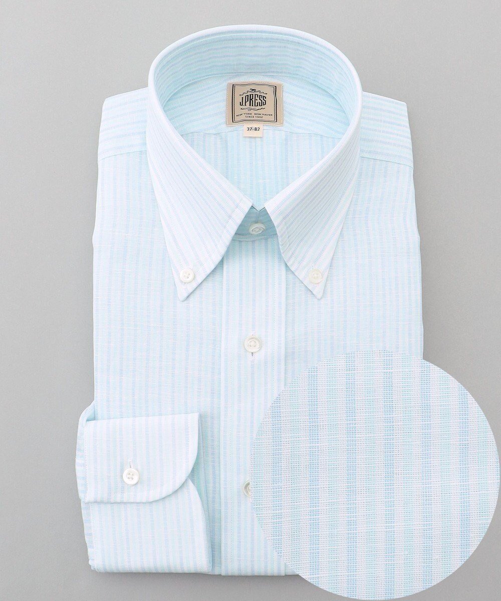 【ジェイ プレス/J.PRESS / MEN】の【WEB・一部店舗限定】コットンリネンマルチストライプ シャツ / B.D. インテリア・キッズ・メンズ・レディースファッション・服の通販 founy(ファニー) 　ファッション　Fashion　メンズファッション　Fashion for Men　トップス・カットソー　Cut & Sew Tops　メンズシャツ　Shirts　ドレス　Dress, One-Piece　ビジネス 仕事 通勤　Business / Work / Commuting　リネン　Linen, Linen Fabric　夏　Summer　春　Spring　S/S・春夏　SS, Spring/Summer, Warm Season　軽量　Lightweight, Ultra Light　スカイブルー系1|ID: prp329100004614136 ipo3291000000033035980