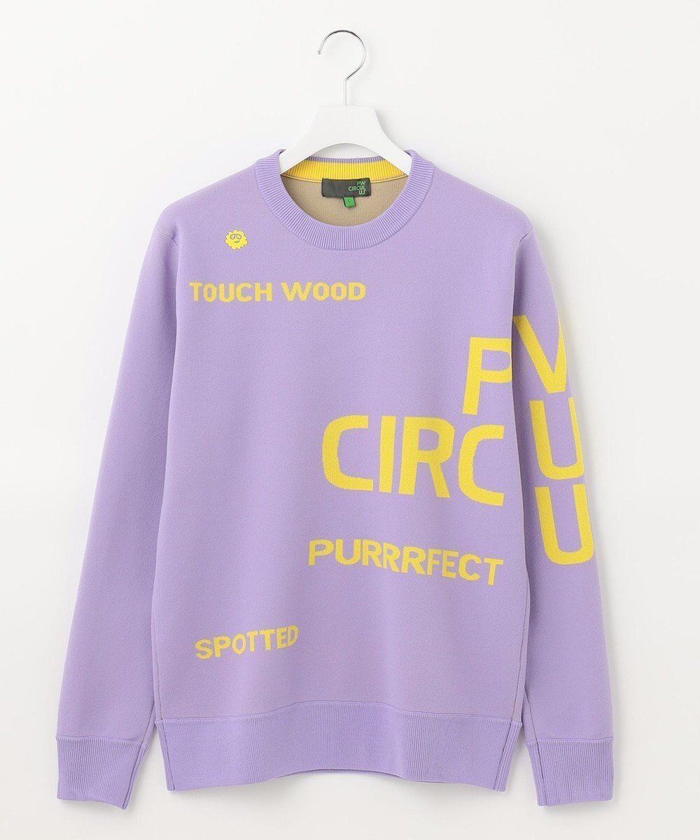 【ピーダブリュサーキュラス/PW CIRCULUS / MEN】の【MEN】【洗える/イージーケア】ロゴ カラーニット インテリア・キッズ・メンズ・レディースファッション・服の通販 founy(ファニー) 　ファッション　Fashion　メンズファッション　Fashion for Men　トップス・カットソー　Cut & Sew Tops　ニット・セーター / 定番トップス　Knit Tops & Sweaters　ウォッシャブル　Machine Washable　キャラクター　Character, Licensed Characters　スタイリッシュ　Stylish, Fashionable　セーター　Sweater, Knitwear　プリント　Print, Printed Pattern　モノトーン　Monotone, Black and White　ラベンダー　Lavender　ロング　Long, Long-Length　夏　Summer　春　Spring　S/S・春夏　SS, Spring/Summer, Warm Season　楽ちん　Easy Fit, Comfortable　洗える　Machine Washable　ラベンダー|ID: prp329100004614137 ipo3291000000033654280