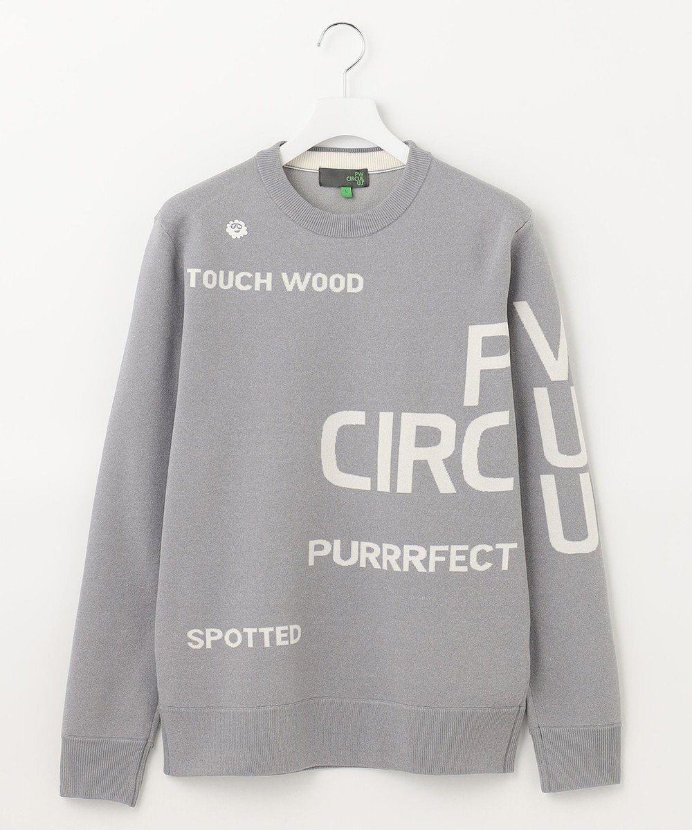 【ピーダブリュサーキュラス/PW CIRCULUS / MEN】の【MEN】【洗える/イージーケア】ロゴ カラーニット インテリア・キッズ・メンズ・レディースファッション・服の通販 founy(ファニー) 　ファッション　Fashion　メンズファッション　Fashion for Men　トップス・カットソー　Cut & Sew Tops　ニット・セーター / 定番トップス　Knit Tops & Sweaters　ウォッシャブル　Machine Washable　キャラクター　Character, Licensed Characters　スタイリッシュ　Stylish, Fashionable　セーター　Sweater, Knitwear　プリント　Print, Printed Pattern　モノトーン　Monotone, Black and White　ラベンダー　Lavender　ロング　Long, Long-Length　夏　Summer　春　Spring　S/S・春夏　SS, Spring/Summer, Warm Season　楽ちん　Easy Fit, Comfortable　洗える　Machine Washable　ライトグレー|ID: prp329100004614137 ipo3291000000034295241