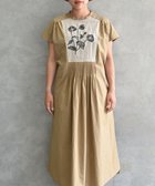 【ムーク/muuc】の〈遠州織物〉ウエスト紐付き フレンチスリーブ ポピーの花刺繍 ワンピース ベージュ|ID: prp329100004614140 ipo3291000000034250082