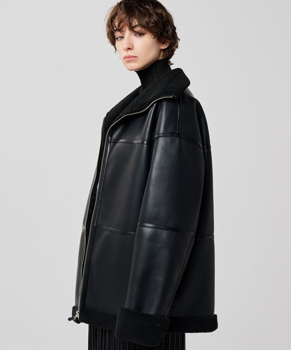 【アンクレイヴ/uncrave】のフェイク ムートン コート(uncrave WHITE) インテリア・キッズ・メンズ・レディースファッション・服の通販 founy(ファニー) 　ファッション　Fashion　レディースファッション　Fashion for Women　アウター　Coat / Outerwear Collection　コート・ロングコート・ピーコート　Long Coats, Peacoats & More　レディースジャケット・軽アウター　Jackets　ジャケット　Jacket, Outerwear　スタンド　Stand Collar, Upright Stand　フェイク　Faux, Fake　フロント　Front, Front Design　ボトム　Bottoms, Lower Wear　ボンディング　Bonding, Bonded Fabric　ミドル　Middle Length, Mid Height　ムートン　Shearling, Mouton　リアル　Real, Realistic　リュクス　Luxury, Elegant, High-End, Chic　冬　Winter / This Winter　A/W・秋冬　Autumn/Winter　ブラック|ID: prp329100004614143 ipo3291000000033552085