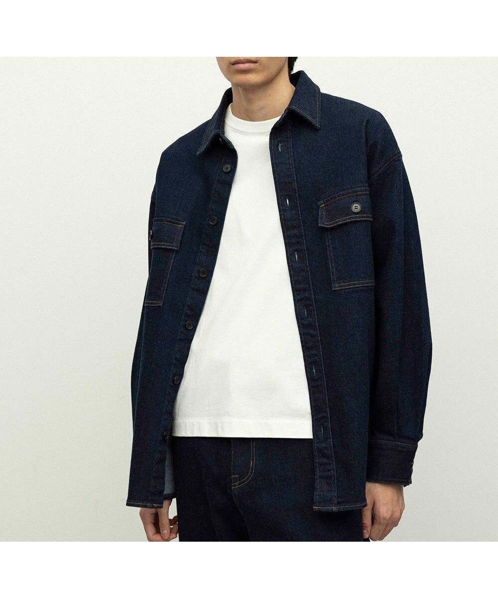 【ネイヴ/NAVE】の【ReNAVE 洗える】ストレッチデニム シャツ インテリア・キッズ・メンズ・レディースファッション・服の通販 founy(ファニー) 　ファッション　Fashion　レディースファッション　Fashion for Women　トップス・カットソー　Cut & Sew Tops　シャツ・ブラウス・オフィスカジュアル　Elegant Blouses & Button-Ups　ストレッチ　Stretch, Stretchy Fabric　デニム　Denim, Jeans Material　トレンド　Trend, Trending Now　フロント　Front, Front Design　ボックス　Boxy, Box Shape　ポケット　Pocket, Pocket Detail　洗える　Machine Washable　A/W・秋冬　Autumn/Winter　羽織　Haori, Light Jacket　ワンウォッシュ系|ID: prp329100004614157 ipo3291000000033036556