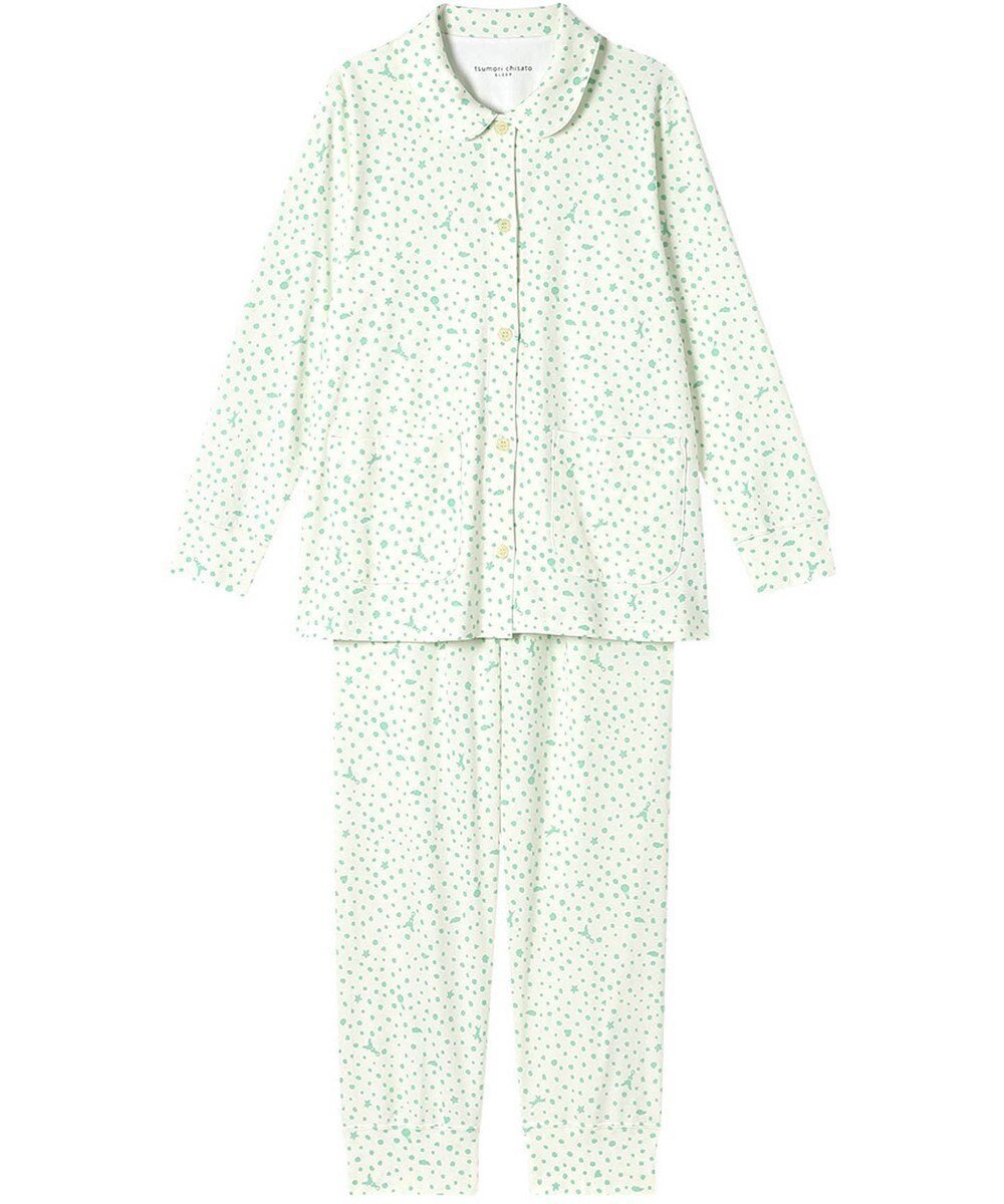 【ツモリチサト スリープ/tsumori chisato SLEEP】のツモリチサト パジャマ 長袖 長ズボン 綿100%(本体) レディース UDX593 /ワコール インテリア・キッズ・メンズ・レディースファッション・服の通販 founy(ファニー) 　ファッション　Fashion　レディースファッション　Fashion for Women　トップス・カットソー　Cut & Sew Tops　ドット　Polka Dot, Dot Pattern　パジャマ　Pajamas, Sleepwear　ボトム　Bottoms, Lower Wear　モチーフ　Motif, Design Theme　再入荷　Restock / Back in Stock　長袖　Long Sleeve, Full Sleeve　メロン|ID: prp329100004614160 ipo3291000000033297511