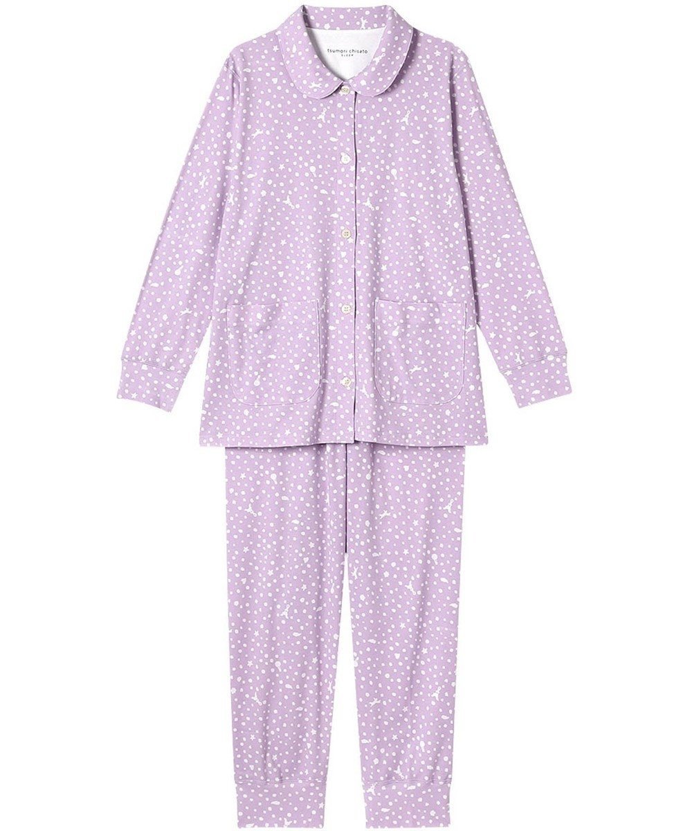 【ツモリチサト スリープ/tsumori chisato SLEEP】のツモリチサト パジャマ 長袖 長ズボン 綿100%(本体) レディース UDX593 /ワコール インテリア・キッズ・メンズ・レディースファッション・服の通販 founy(ファニー) 　ファッション　Fashion　レディースファッション　Fashion for Women　トップス・カットソー　Cut & Sew Tops　ドット　Polka Dot, Dot Pattern　パジャマ　Pajamas, Sleepwear　ボトム　Bottoms, Lower Wear　モチーフ　Motif, Design Theme　再入荷　Restock / Back in Stock　長袖　Long Sleeve, Full Sleeve　パープル|ID: prp329100004614160 ipo3291000000033297515